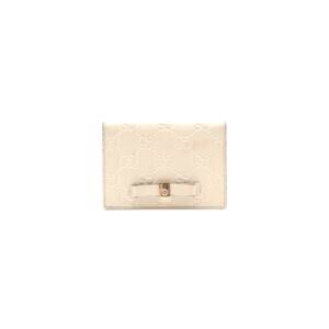 Gucci Guccissima Train Pass Card Case Wallet In Cream
